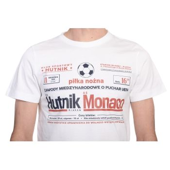 T-shirt biały retro plakat Hutnik Monaco
