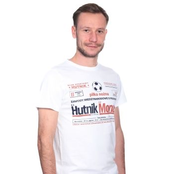 T-shirt biały retro plakat Hutnik Monaco